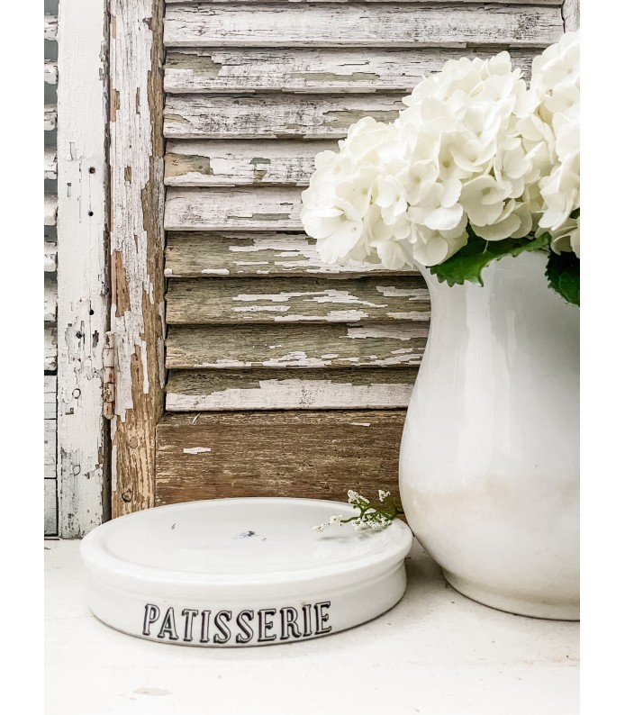 Antique English Ironstone Lift/Slab w/ Patisserie Transfer 